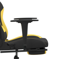 Produktbild för Gamingstol med fotstöd och massage svart och gul tyg