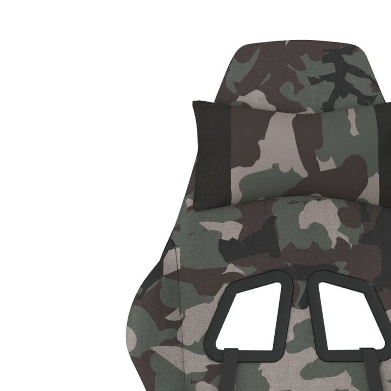 Produktbild för Gamingstol med fotstöd och massage svart och kamouflage tyg