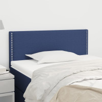Produktbild för Sänggavel blå 100 x 5 x 78/88 cm tyg