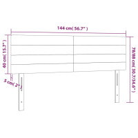 Produktbild för Sänggavel 2 st gräddvit 72x5x78/88 cm tyg