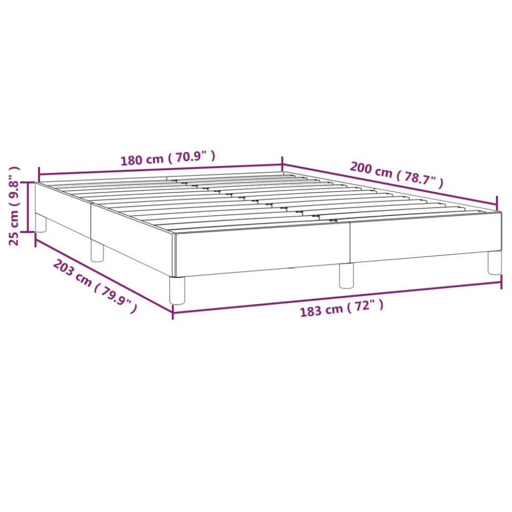 Produktbild för Sängram utan madrass blå 180x200 cm tyg