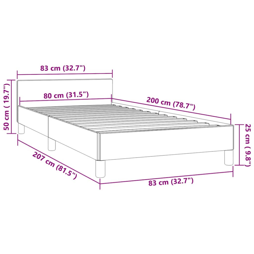 Produktbild för Sängram utan madrass mörkgrön 80x200 cm sammet