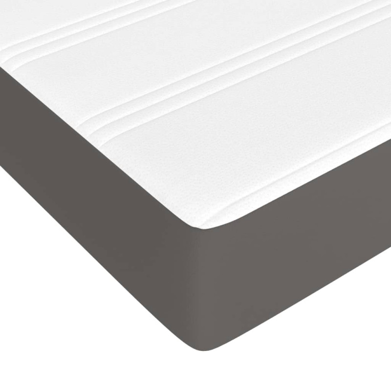 Produktbild för Pocketresårmadrass grå 90x200x20 cm konstläder