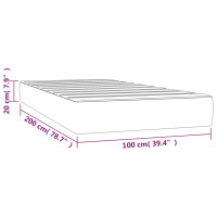 Produktbild för Pocketresårmadrass ljusgrå 100x200x20 cm tyg