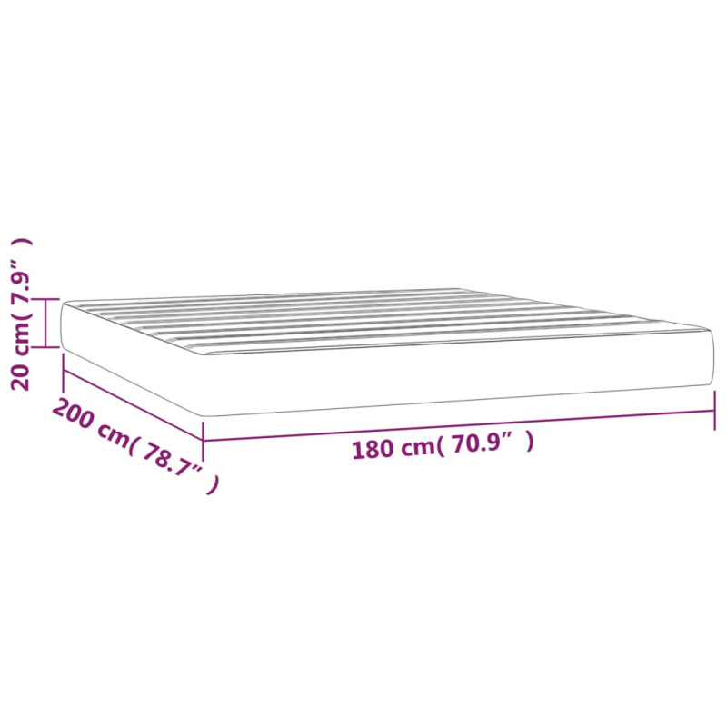 Produktbild för Pocketresårmadrass mörkgrå 180x200x20 cm tyg