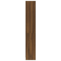 Produktbild för Bokhylla 4 hyllor rökfärgad brun ek 60x24x142cm konstruerat trä