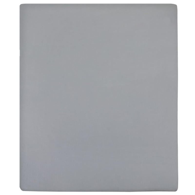 Produktbild för Dra-på-lakan jersey grå 140x200 cm bomull