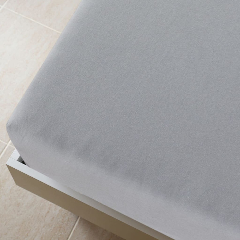 Produktbild för Dra-på-lakan jersey grå 140x200 cm bomull