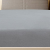 Produktbild för Dra-på-lakan jersey grå 180x200 cm bomull