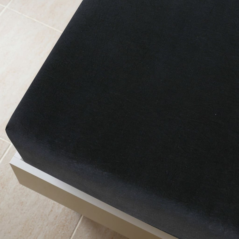Produktbild för Dra-på-lakan jersey svart 90x200 cm bomull