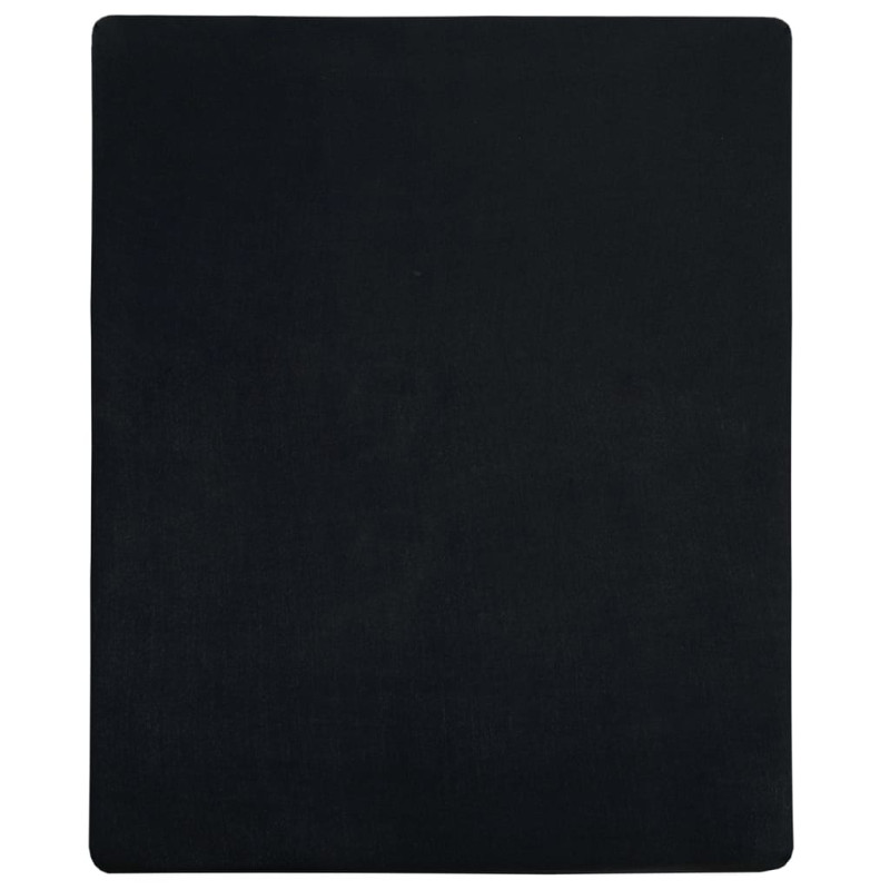 Produktbild för Dra-på-lakan jersey 2 st svart 90x200 cm bomull