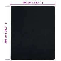 Produktbild för Dra-på-lakan jersey svart 100x200 cm bomull