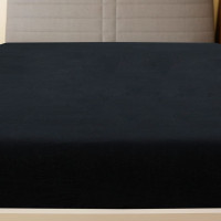 Produktbild för Dra-på-lakan jersey svart 140x200 cm bomull