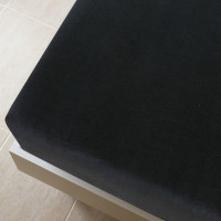 Produktbild för Dra-på-lakan jersey svart 160x200 cm bomull