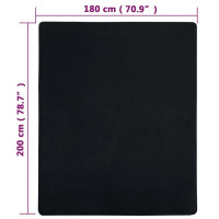Produktbild för Dra-på-lakan jersey 2 st svart 180x200 cm bomull
