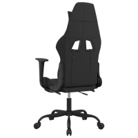 Produktbild för Gamingstol med fotstöd och massage svart och ljusgrå tyg