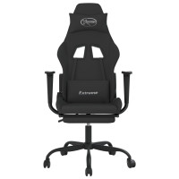 Produktbild för Gamingstol med fotstöd och massage svart konstläder