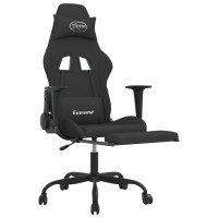 Produktbild för Gamingstol med fotstöd och massage svart konstläder