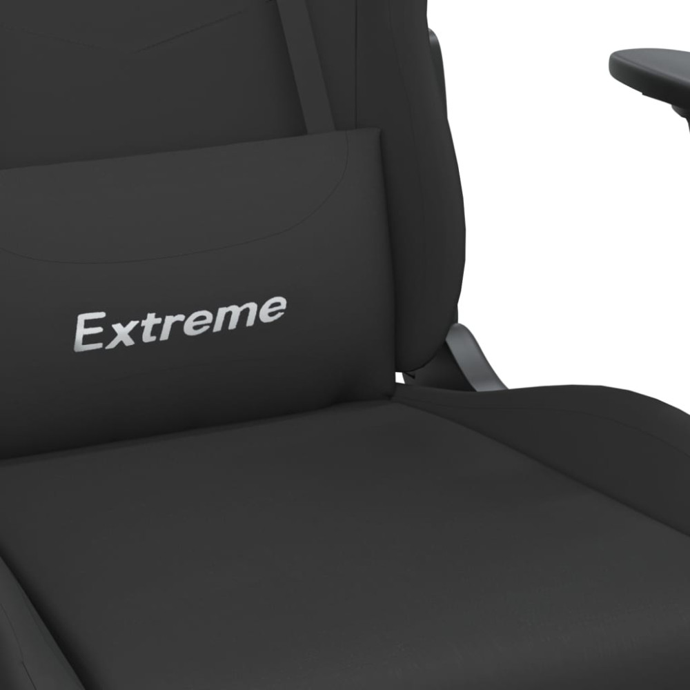 Produktbild för Gamingstol med fotstöd och massage svart konstläder