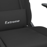 Produktbild för Gamingstol med fotstöd och massage svart konstläder
