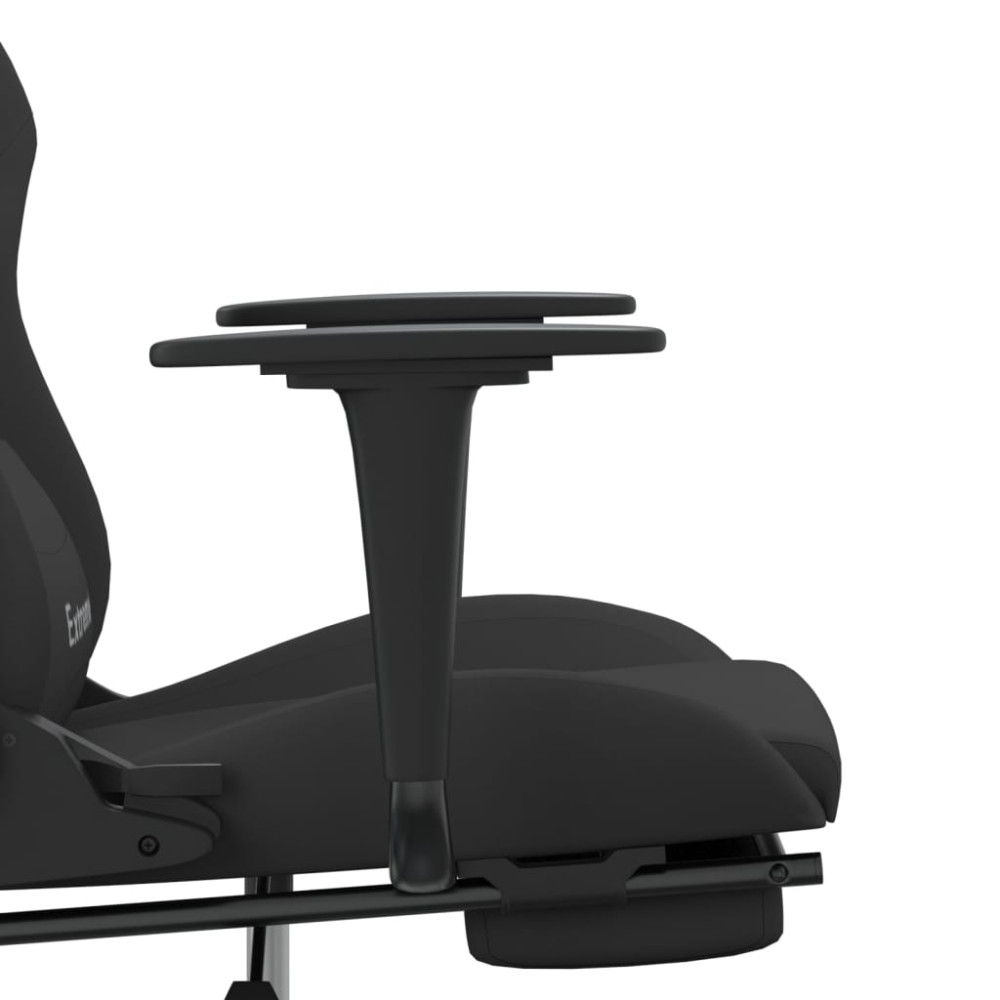 Produktbild för Gamingstol med fotstöd och massage svart konstläder