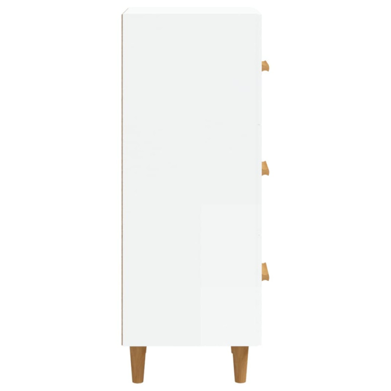 Produktbild för Skåp vit högglans 34,5x34x90 cm konstruerat trä