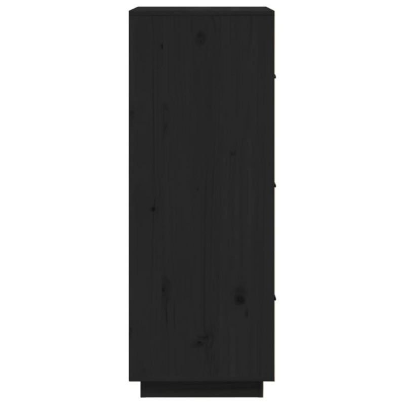 Produktbild för Vitrinskåp svart 34x40x108,5 cm massiv furu
