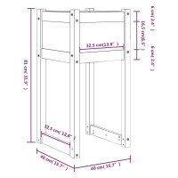 Produktbild för Odlingslådor 2 st 40x40x81 cm massiv furu