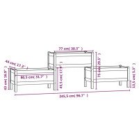 Produktbild för Odlingslåda vit 245,5x44x75 cm massiv furu