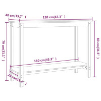 Produktbild för Konsolbord vit 110x40x80 cm massiv furu