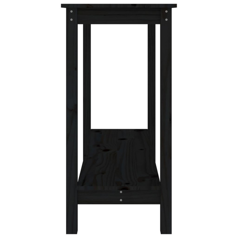 Produktbild för Konsolbord svart 110x40x80 cm massiv furu
