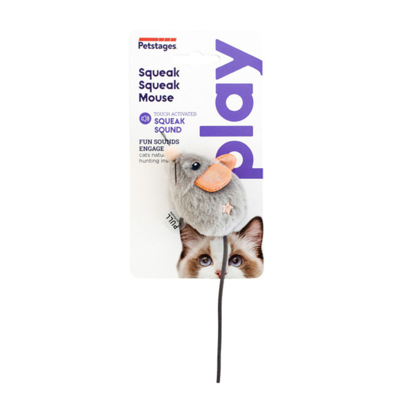 Produktbild för Kattleksak Petstages Squeak Squeak Mouse 4 cm