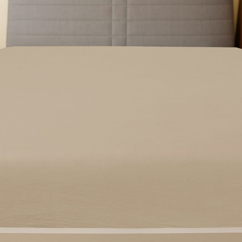 Produktbild för Dra-på-lakan jersey taupe 90x200 cm bomull