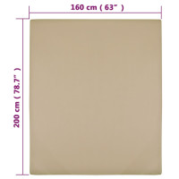 Produktbild för Dra-på-lakan jersey taupe 160x200 cm bomull