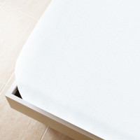 Produktbild för Dra-på-lakan jersey vit 90x200 cm bomull