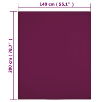 Produktbild för Dra-på-lakan jersey vinröd 140x200 cm bomull