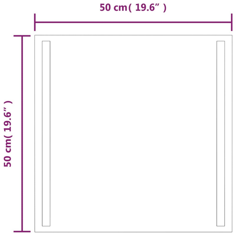 Produktbild för Badrumsspegel LED 50x50 cm