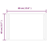 Produktbild för Badrumsspegel LED 60x40 cm