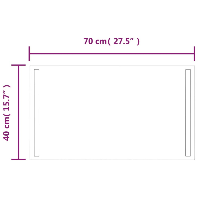 Produktbild för Badrumsspegel LED 70x40 cm