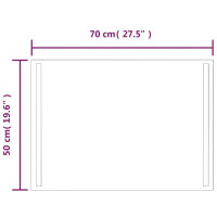 Miniatyr av produktbild för Badrumsspegel LED 70x50 cm