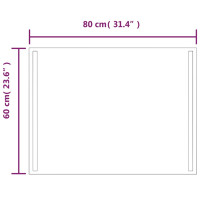 Miniatyr av produktbild för Badrumsspegel LED 80x60 cm