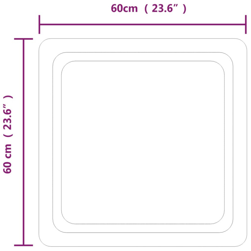 Produktbild för Badrumsspegel LED 60x60 cm