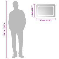 Produktbild för Badrumsspegel LED 60x40 cm