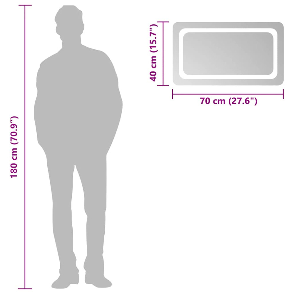 Produktbild för Badrumsspegel LED 70x40 cm