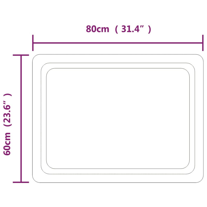 Produktbild för Badrumsspegel LED 80x60 cm