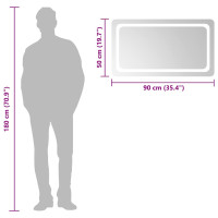 Produktbild för Badrumsspegel LED 90x50 cm