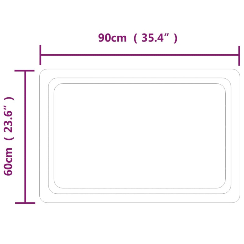 Produktbild för Badrumsspegel LED 90x60 cm