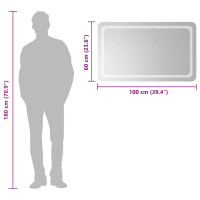 Produktbild för Badrumsspegel LED 100x60 cm