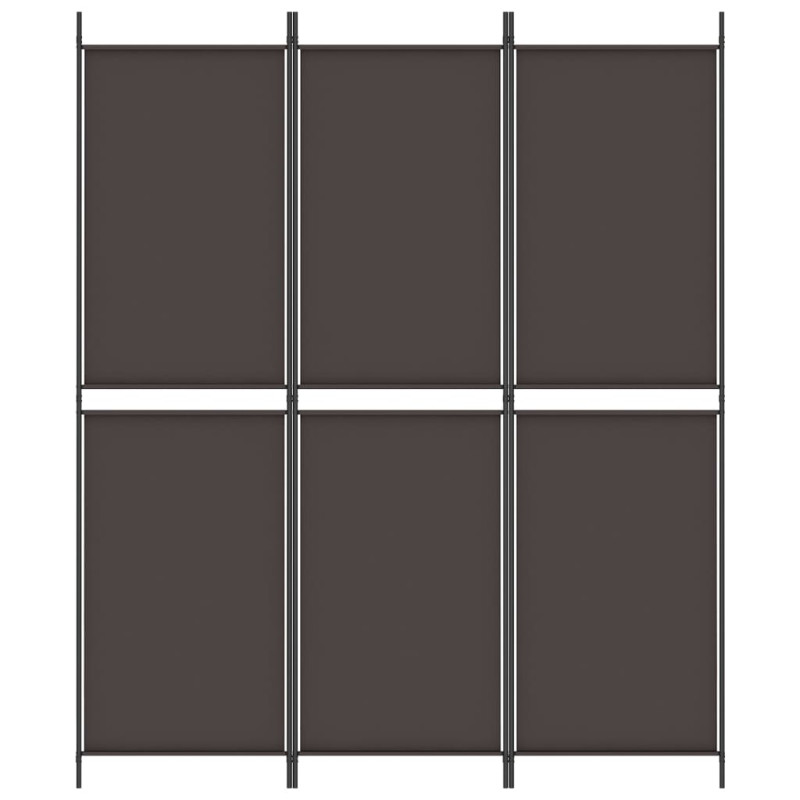 Produktbild för Rumsavdelare 3 paneler brun 150x180 cm tyg