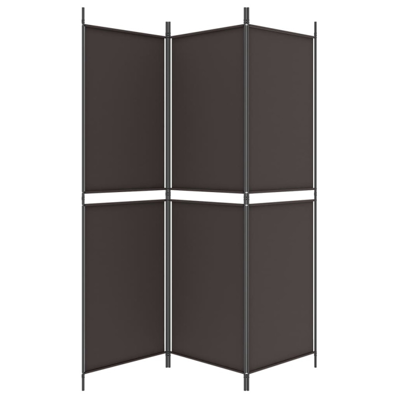 Produktbild för Rumsavdelare 3 paneler brun 150x180 cm tyg